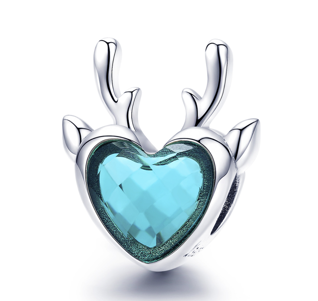 Master Piece 100% 925 Sterling Silver Elk Heart - Charm