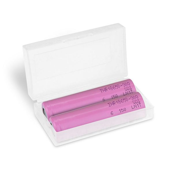 2-Pack 30Q 18650 3000mAh Li-ion Cells - Flat Top, 15A (INR)