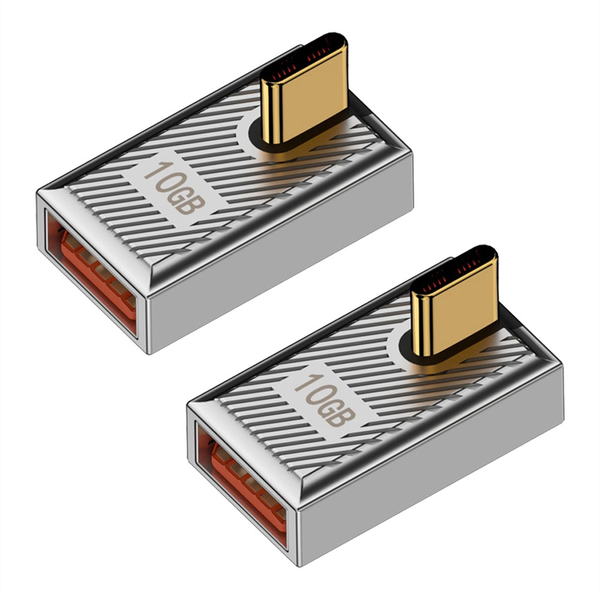 2 Pcs 120W Usb C To Usb3.1 Otg 90 Adapter