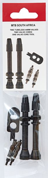 Durable 44mm tubeless valve set with 2 valve cores &amp; 1 valve core tool