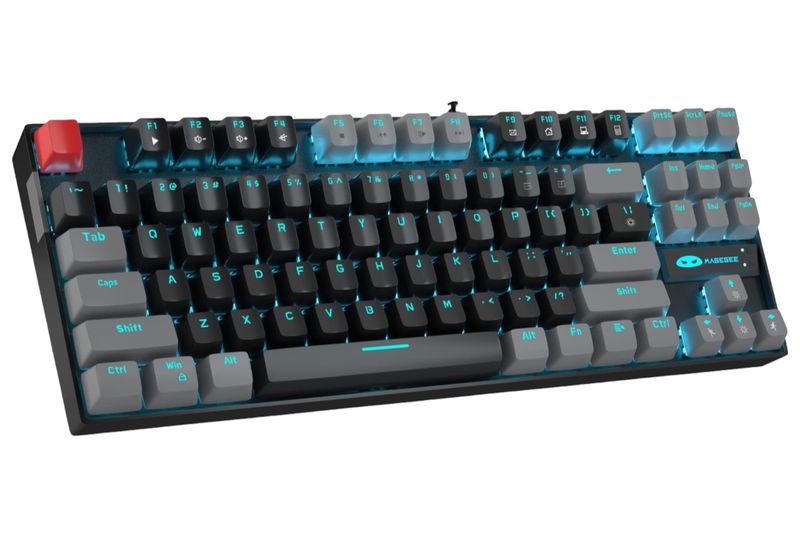 Anti-Ghosting Gaming Keyboard With Blue LED Lighting - Black &amp; Grey