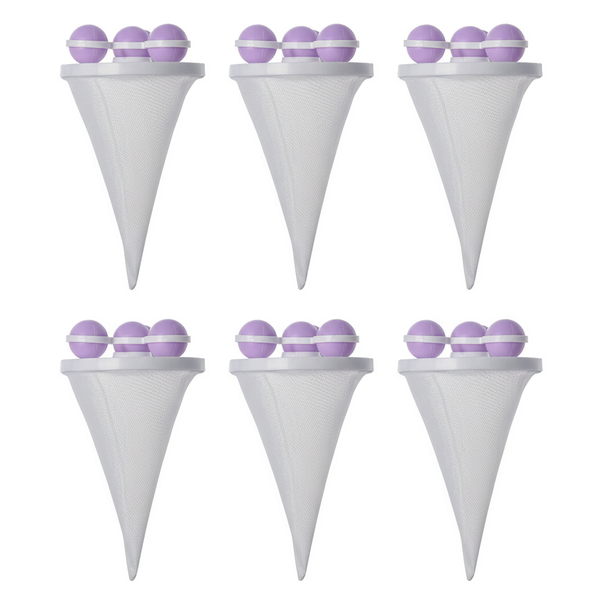 6 Pack Polyester Reusable Hair Removal Laundry Ball - Purple