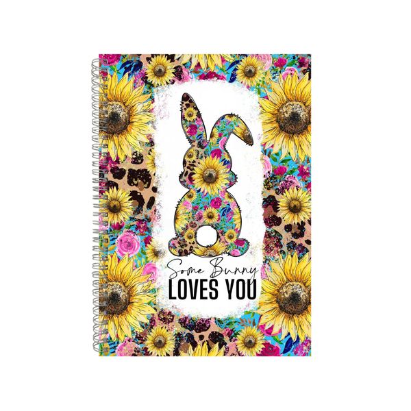 Floral Leopard Print Bunny Spring Notebook Gift Idea A4 Notepad Pad 78