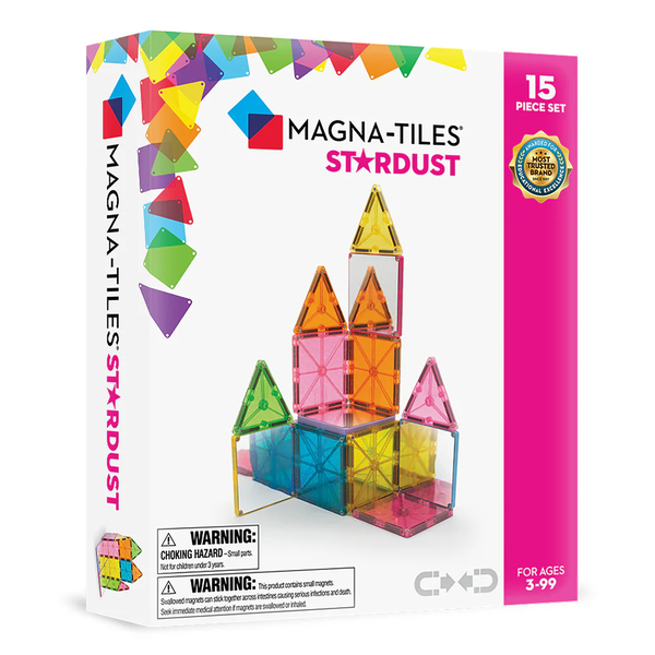Magna-Tiles - Magnetic Construction Set - Stardust Set - 15 Piece
