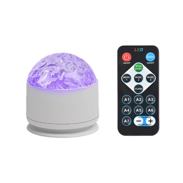 LED Starry Projection Light Mini Magic Ball with Remote Control -White