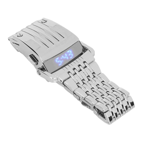 Alloy Watch Silver Blue Light Digital