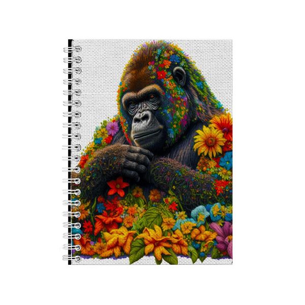 Embroidered GORILLA2 Notebook Animal Gift Idea Notepad Pad 100