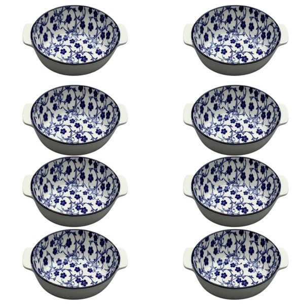 8 - Piece Floral Design Casserole Dish Set - 15.5cm.
