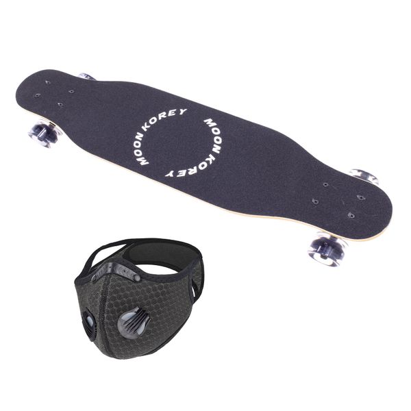 Skateboard 80cm Longboard-LED Wheels with Protective Sports Mask -MoonKorey