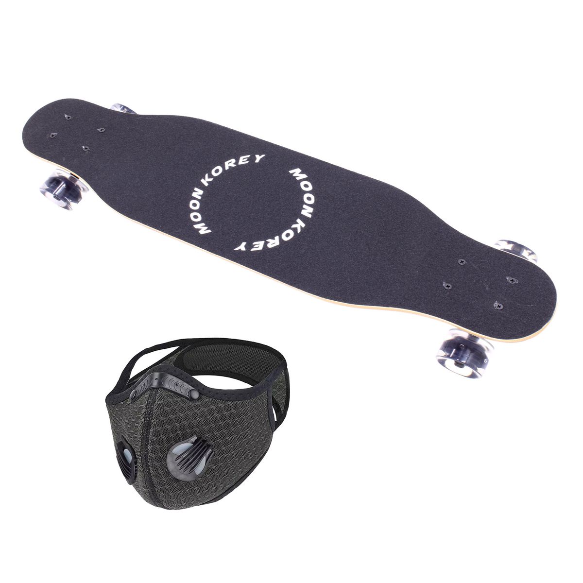 Skateboard 80cm LongboardLED Wheels with Protective Sports Mask
