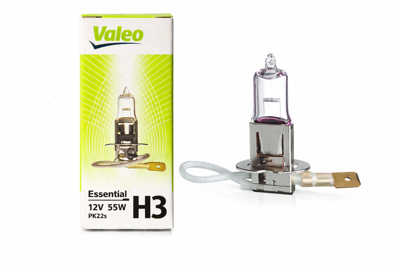 Valeo Essential H3 55W Halogen Headlight Bulbs - Standard White (Pair)