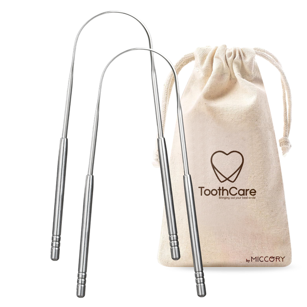 ToothCare - U Shaped Tongue Scraper &amp; Carry Bag (2 Pack)