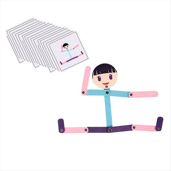 Sport Wooden Man Material Diy Puzzle Toys Educational Game Girl