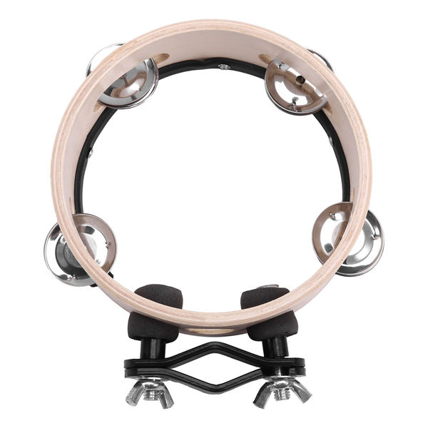 Drum Circle Double Row Rattle Drum Rings Tambourine Drum Wood Color