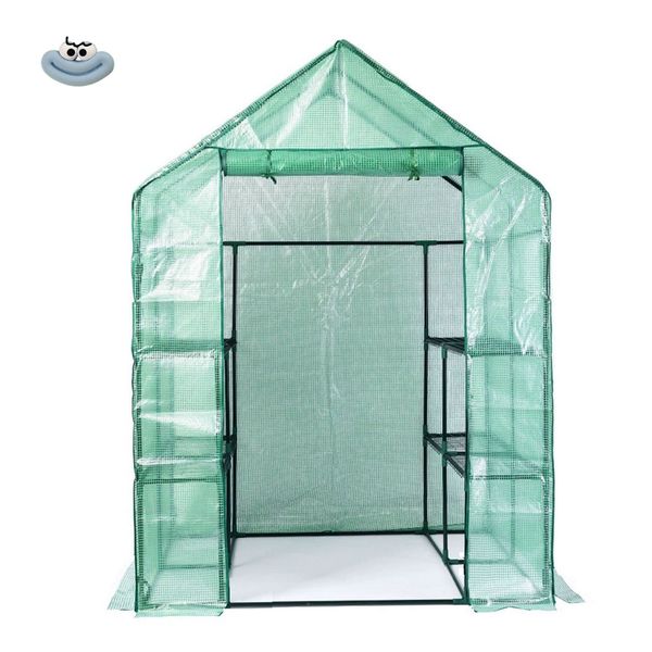 Tiered Walk-in Greenhouse 8 Shelve 143x143x195cm, Strong and stable