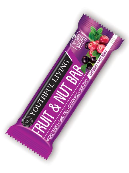 Youthful Living - Fruit and Nut Bars - Cranberry &amp; Acai Berry - 35g x 18 bars