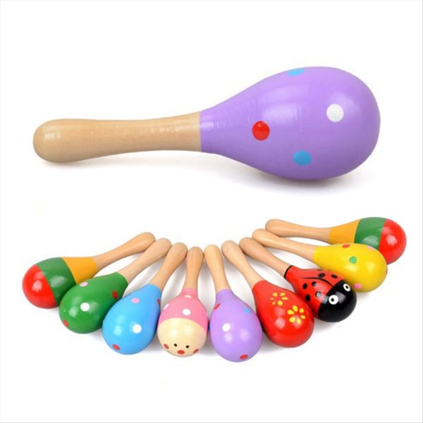 10 Pcs Wooden Sand Hammer Sound Board Toy(Random Color)