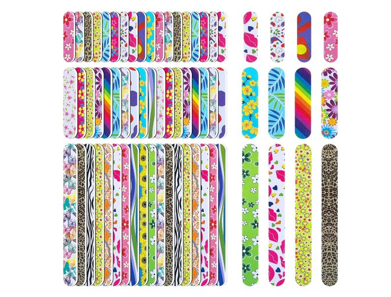 Nail Files Colorful Emery Board 150/150 Grit Mini Nail Files Bulk Double