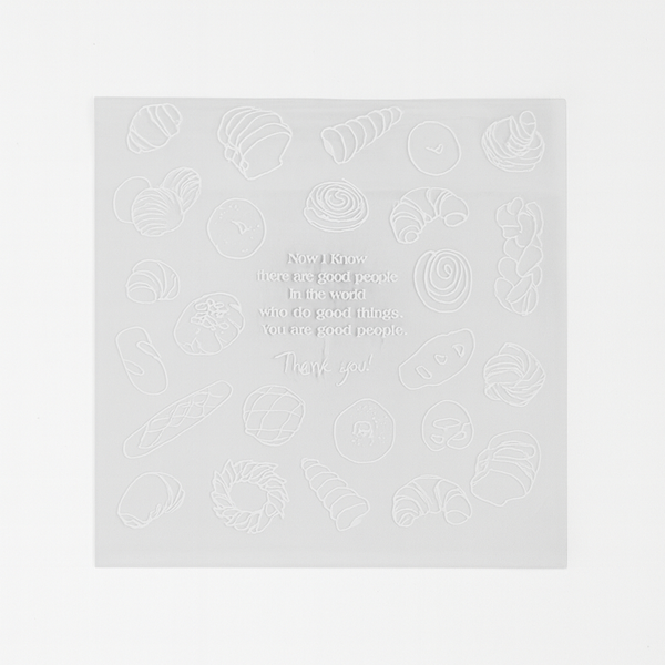 50-Pack Transparent Bread and Pastry Gift Bags with White Print