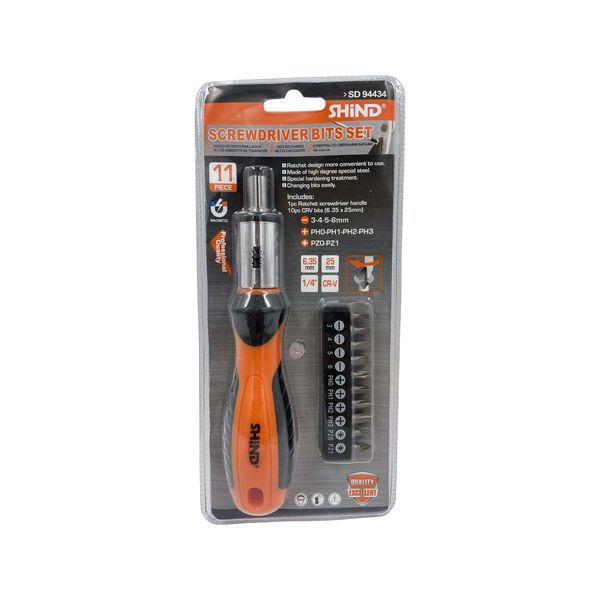 Shind 11 Piece Screwdriver and Bits Set