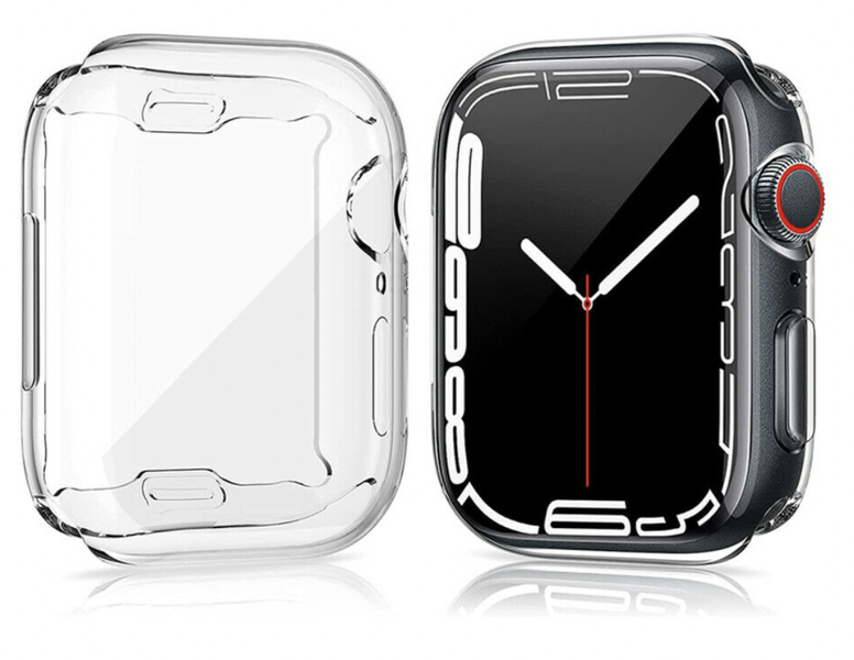41mm Full Case &amp; Cielo Rosso Cloth TPU Protector for Apple Watch Series 7