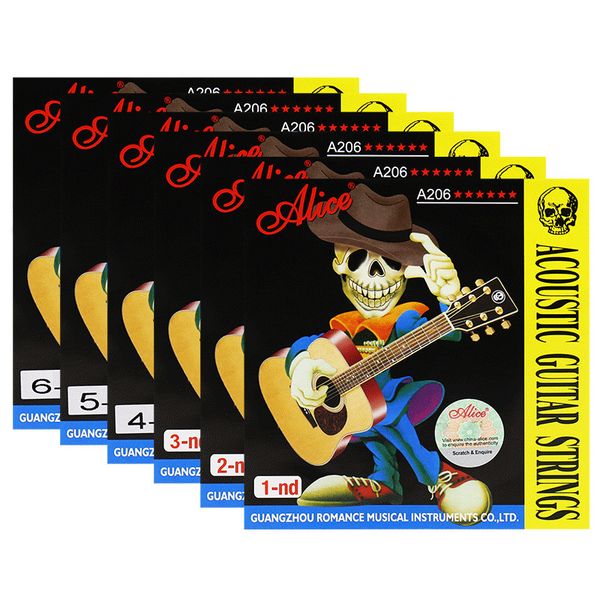 6-Strings Acoustic Ballad Guitar Strings Anti-Rust Coated Phosphor Bronze