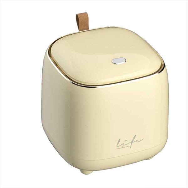 Countertop Trash Can Waste Can With Press Type Lid Creamy Yellow