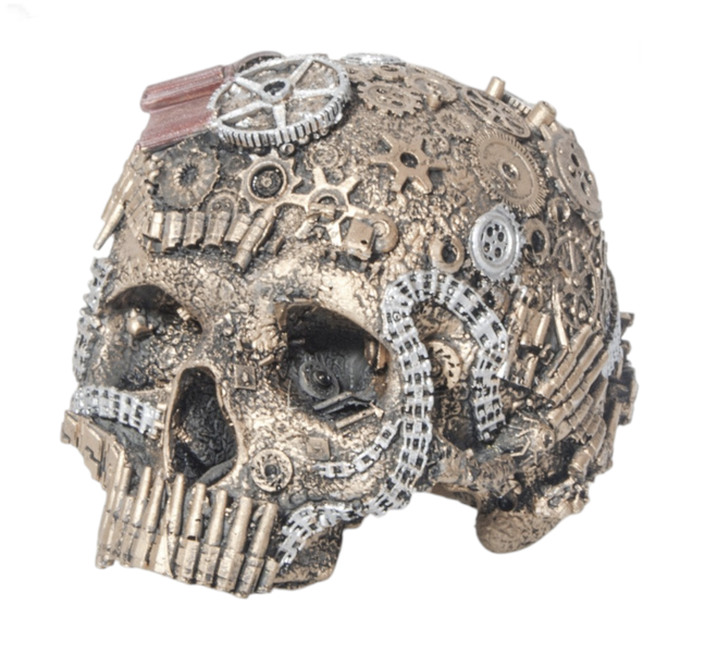 Steampunk Skull Aquarium Ornament - Resin Fish Tank Decor 14.5cm