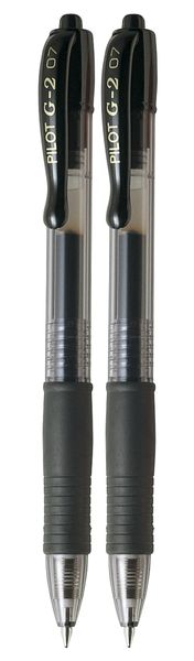 Pilot G-2 0.7 Gel Retractable Pen Pack of 2 - Black