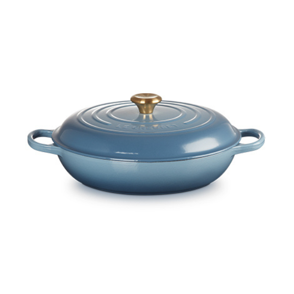 Le Creuset Signature Shallow Cast Iron Casserole - Chambray