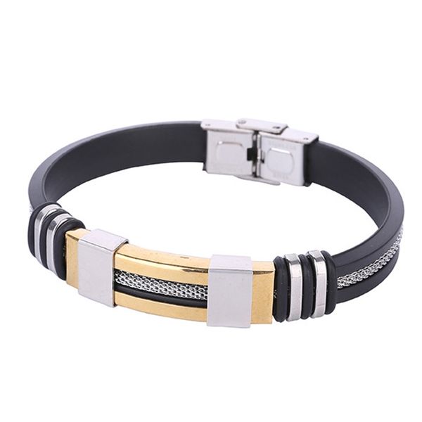 Stainless Steel and Silicone Bracelet - Wrist Band