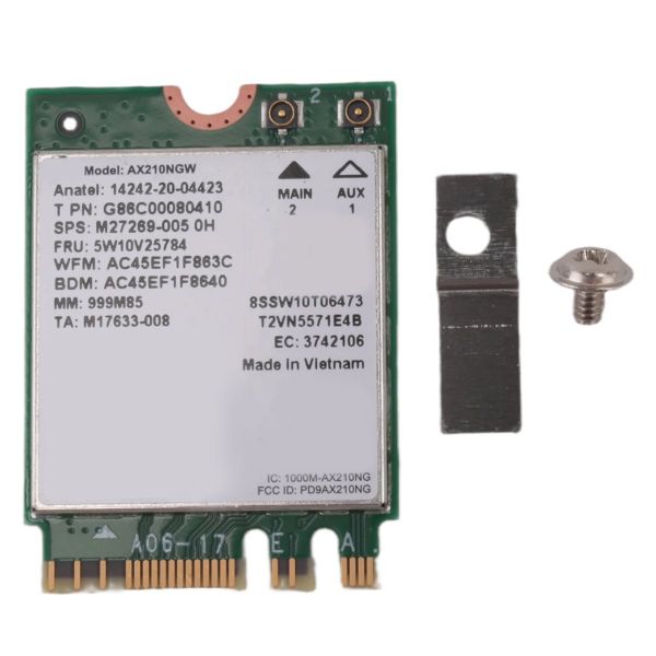 AX210 AX210NGW Network Card M.2 NGFF 2.4Ghz/5G WI-FI 6E 2400Mbps