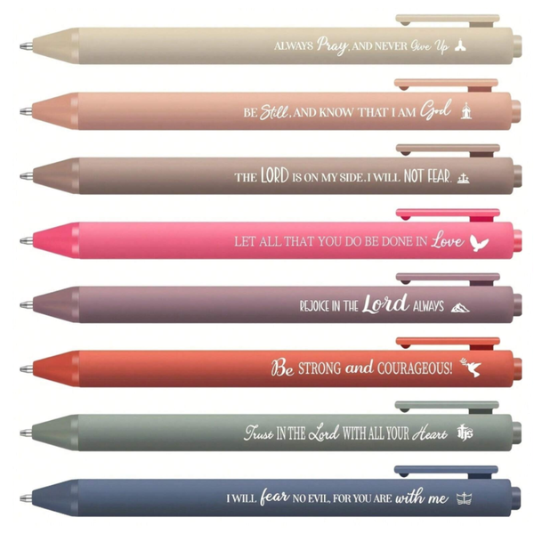 8Pcs Bible Verse Pens Christian Ballpoint Pens