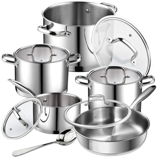 11 Piece Combo Set - Non-Stick Premium Stainless Steel Casserole Pots