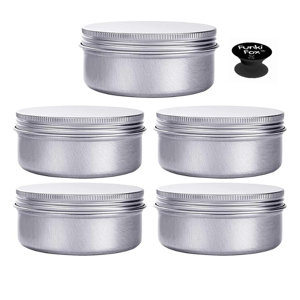 Funki Fox 150ml Aluminium Storage Tins - 5 pack