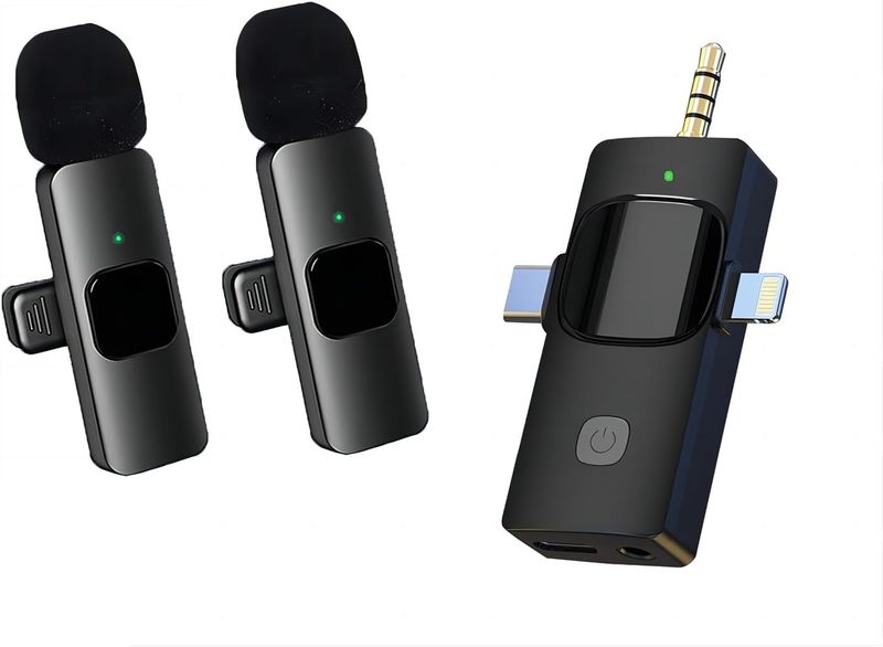 Professional Wireless 3 in 1 Microphone PHONE/ANDROID/TABLET/ for vlogging