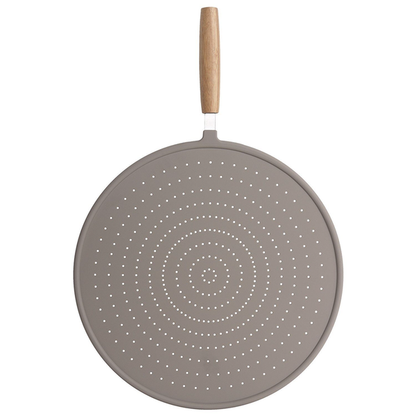 Premium 32cm Silicone Splatter Guard with Bamboo Handle - 2 Pack