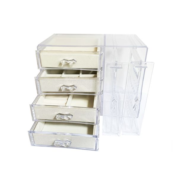 Acrylic Jewelry Organizer Box Jewelry Hanging Boxes With 4 Velvet Drawers