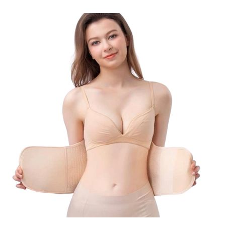 Women Latex 3 Strap Cincher Corset Trimmer Belt Body Shaper