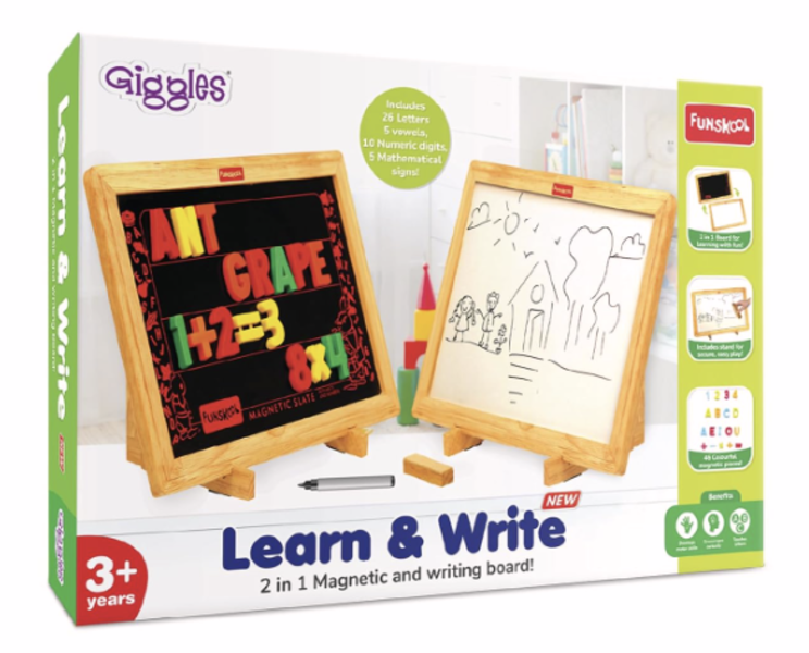 Funskool Giggles Learn &amp; Write Slate - 2-in-1 Magnetic &amp; Dry Erase Board