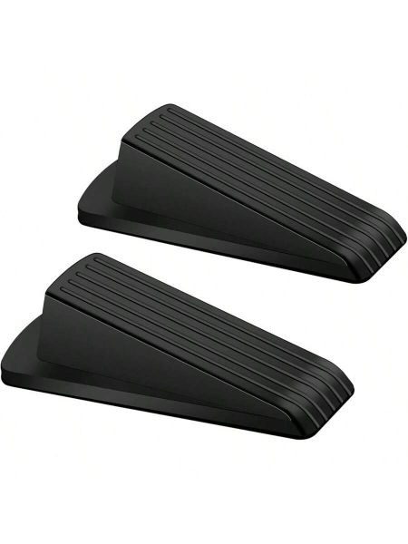 2 Pieces Heavy Duty Rubber Door Stopper - Wedge for Carpet, Bottom of Door Use
