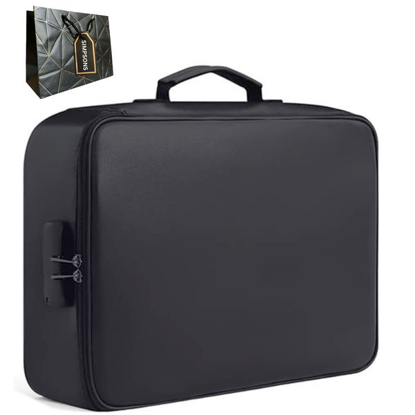 File Organiser Travel Bag with Safe Code Lock &amp; Luxury Simpsons Bag