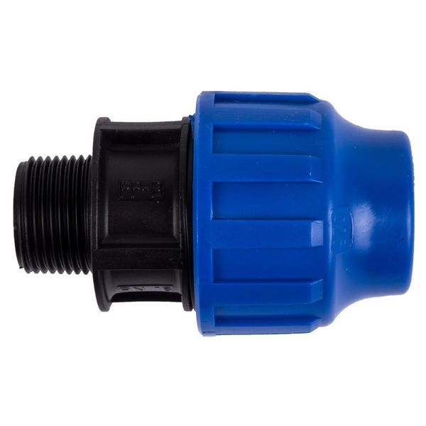 Male Compression Adaptor - 32mm x 25mm - Blue &amp; Black - Bulk Pack of 4 x 2