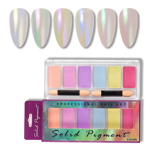 Nail Powder 6 Colors Solid High Brightness High Women Girl