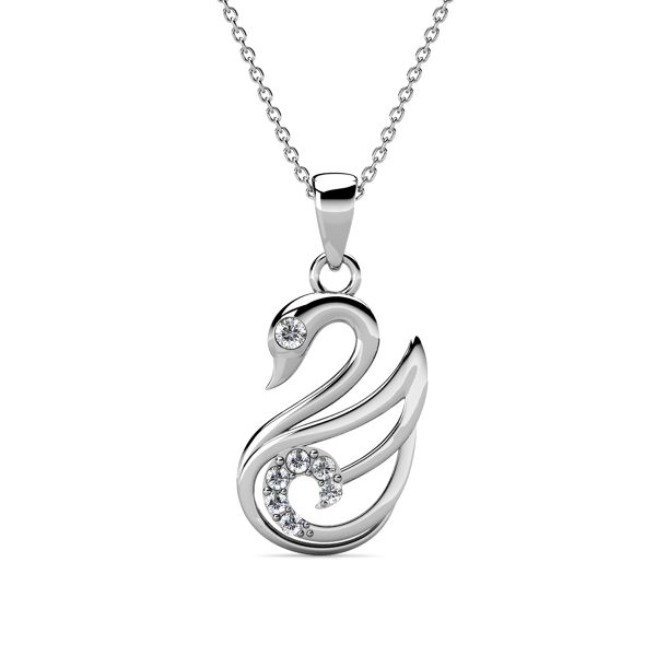 Destiny Swan Necklace with Swarovski Crystals