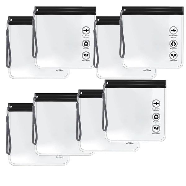 Clear Security Toiletry Bag Quart Size Carry on Regulations - 8 Pack
