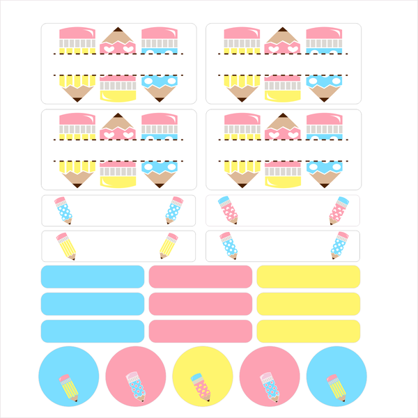 Smart Pencils Waterproof DIY School Stationery Labels