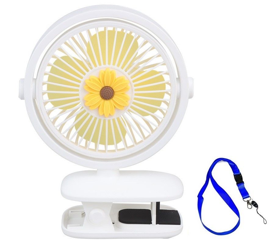 Rechargeable Desktop Mini Clip Fan W/RGB Light & Lanyard Shop Today