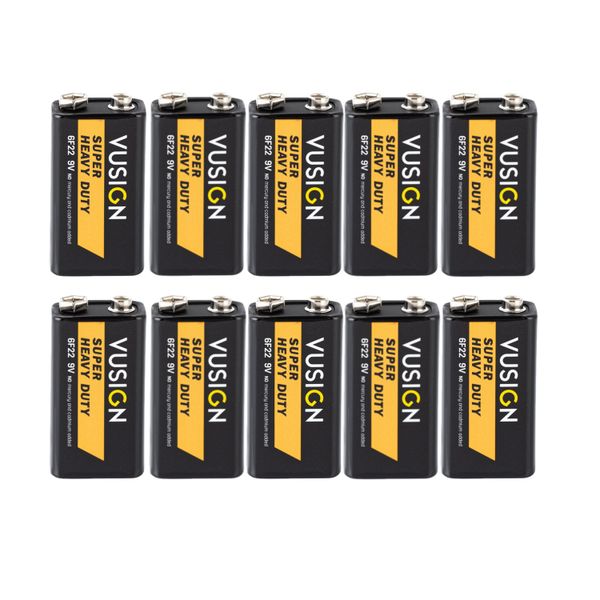 Vusign Super Heavy Duty Battery #6F22/9V 10 Pieces
