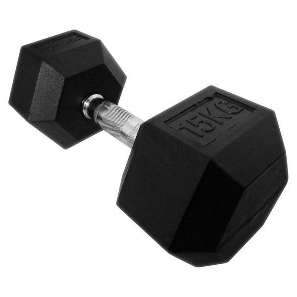 Rubber Hex Dumbbell -15kg